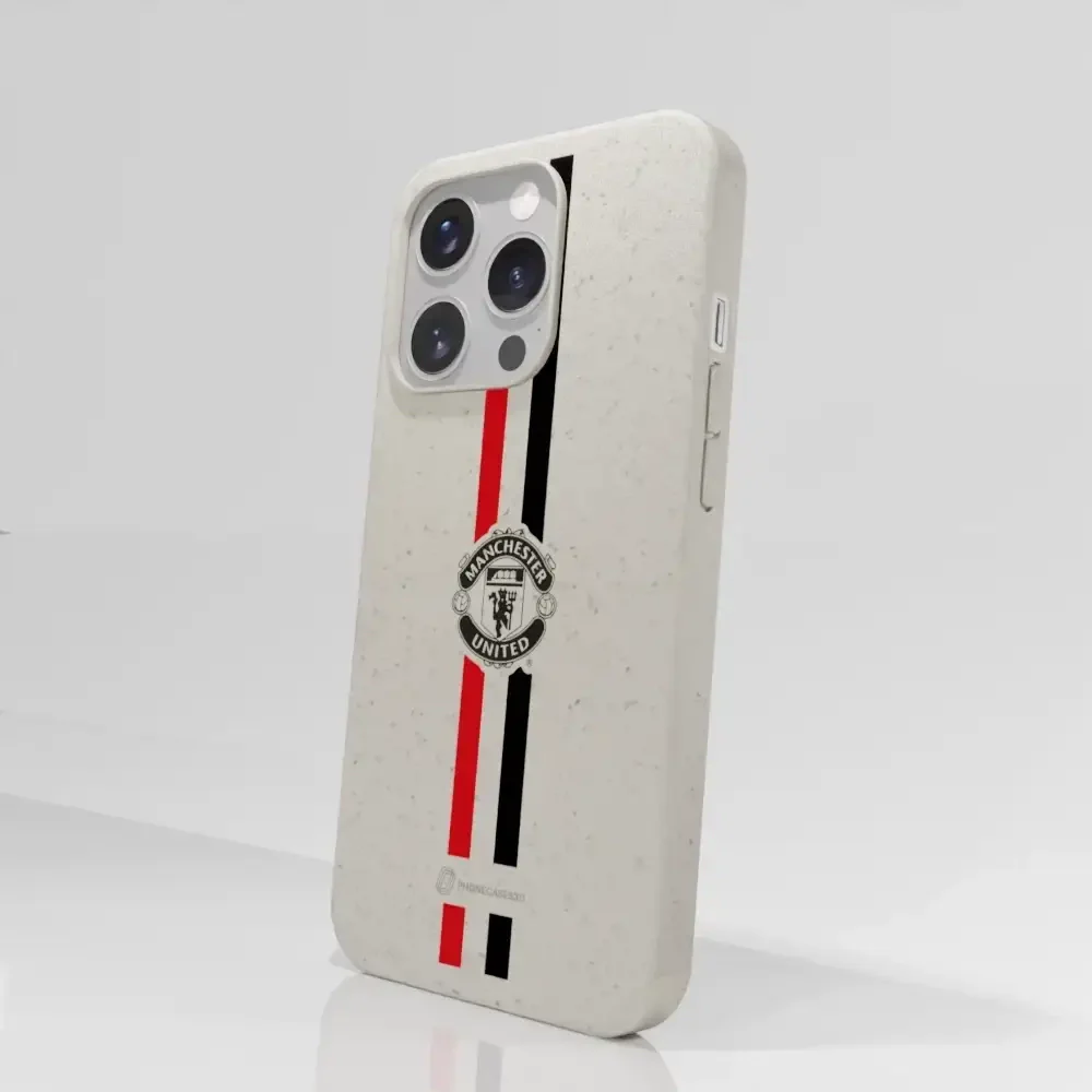 Manchester United Official Compostable Phone Case vertical stripes & shield - Image 60