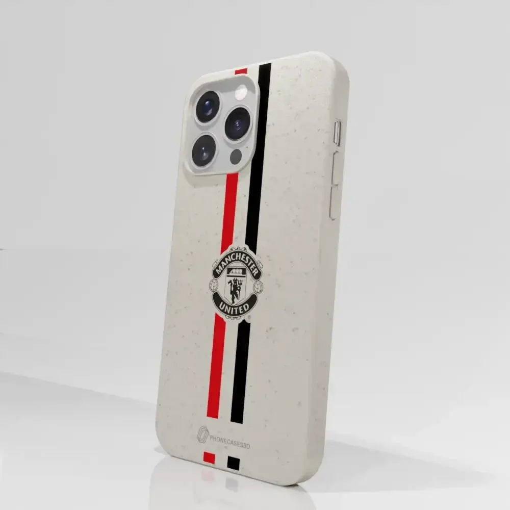 Manchester United Official Compostable Phone Case vertical stripes & shield - Image 66