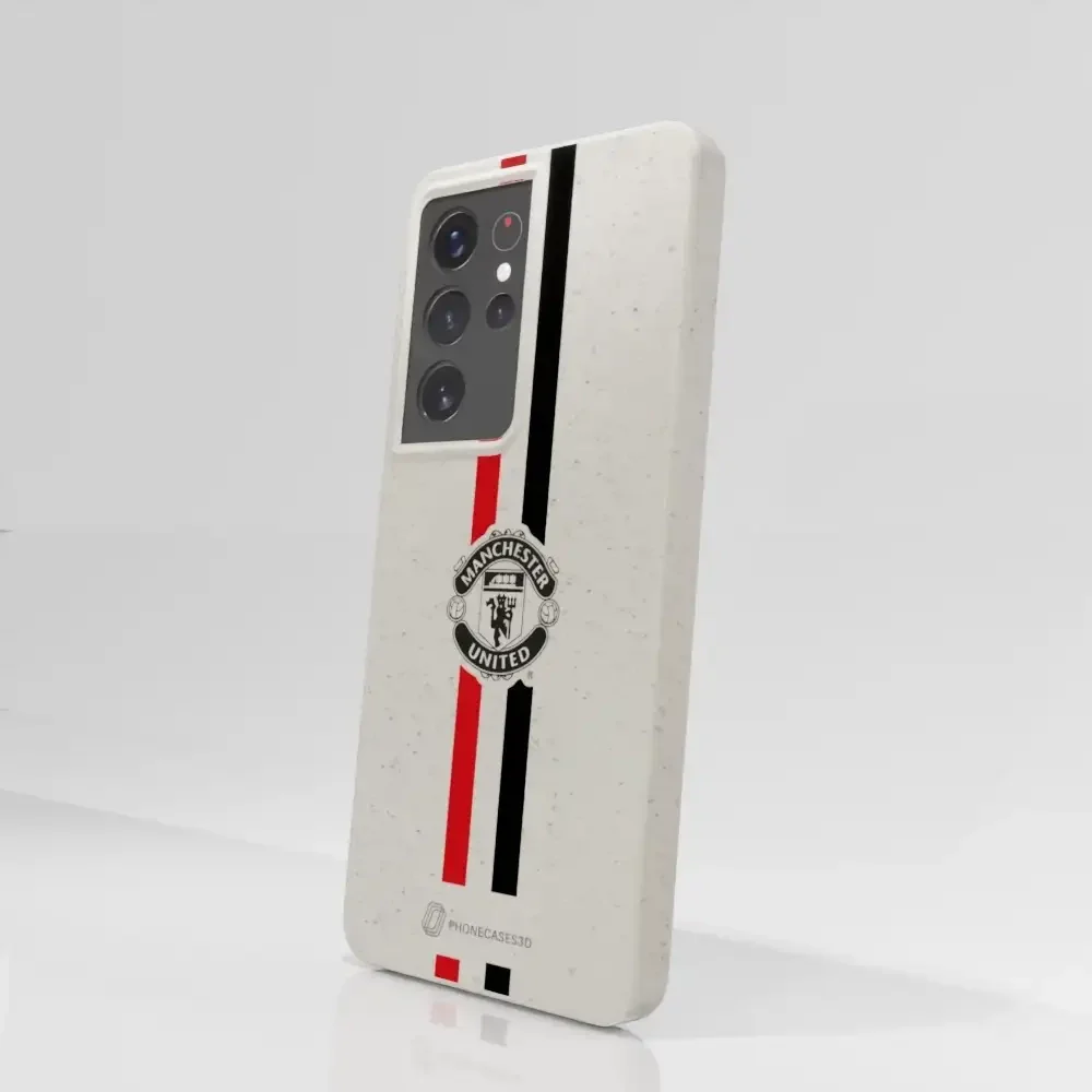 Manchester United Official Compostable Phone Case vertical stripes & shield - Image 69