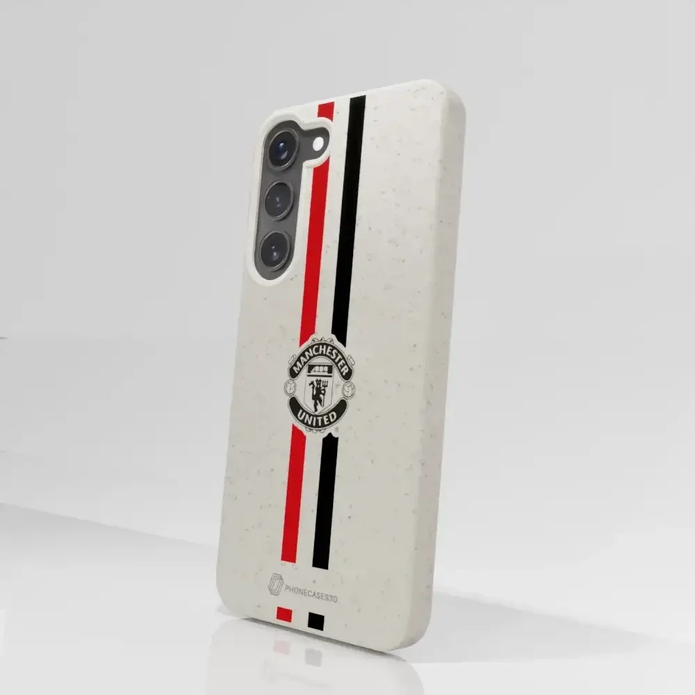Manchester United Official Compostable Phone Case vertical stripes & shield - Image 74