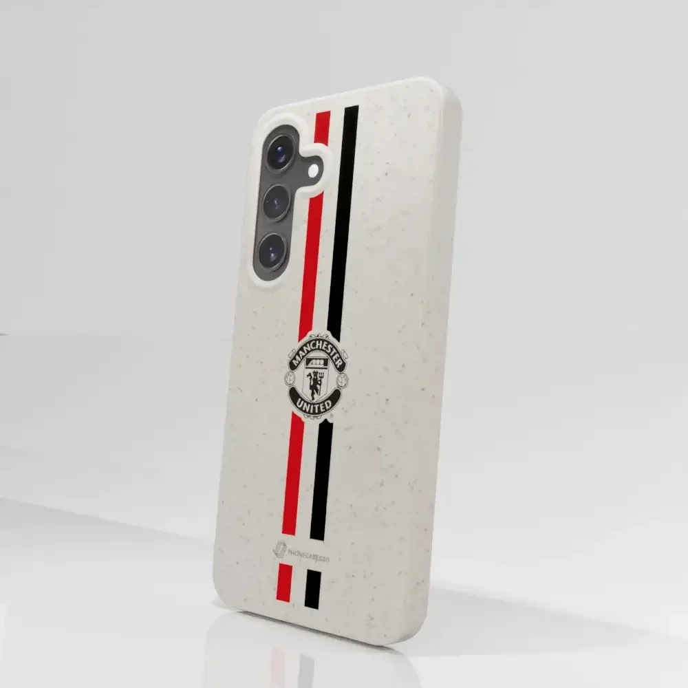 Manchester United Official Compostable Phone Case vertical stripes & shield - Image 76