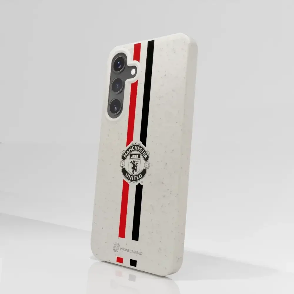 Manchester United Official Compostable Phone Case vertical stripes & shield - Image 80