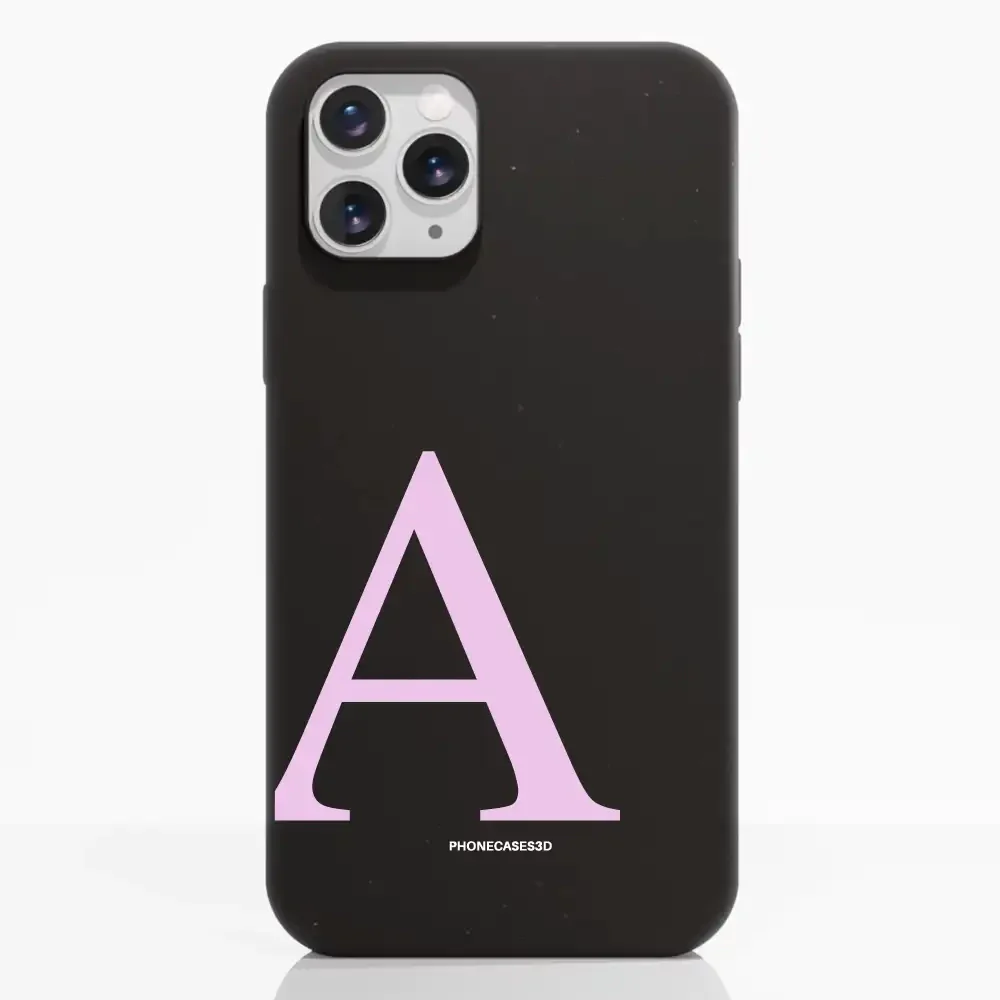 Martine Official Black Compostable Phone Case Design + Pink Initial - Image 2