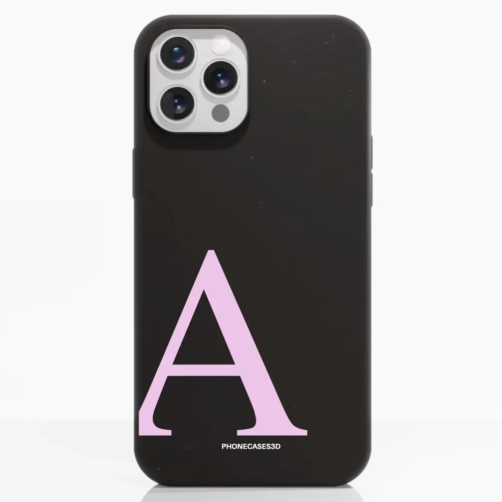 Martine Official Black Compostable Phone Case Design + Pink Initial - Image 5