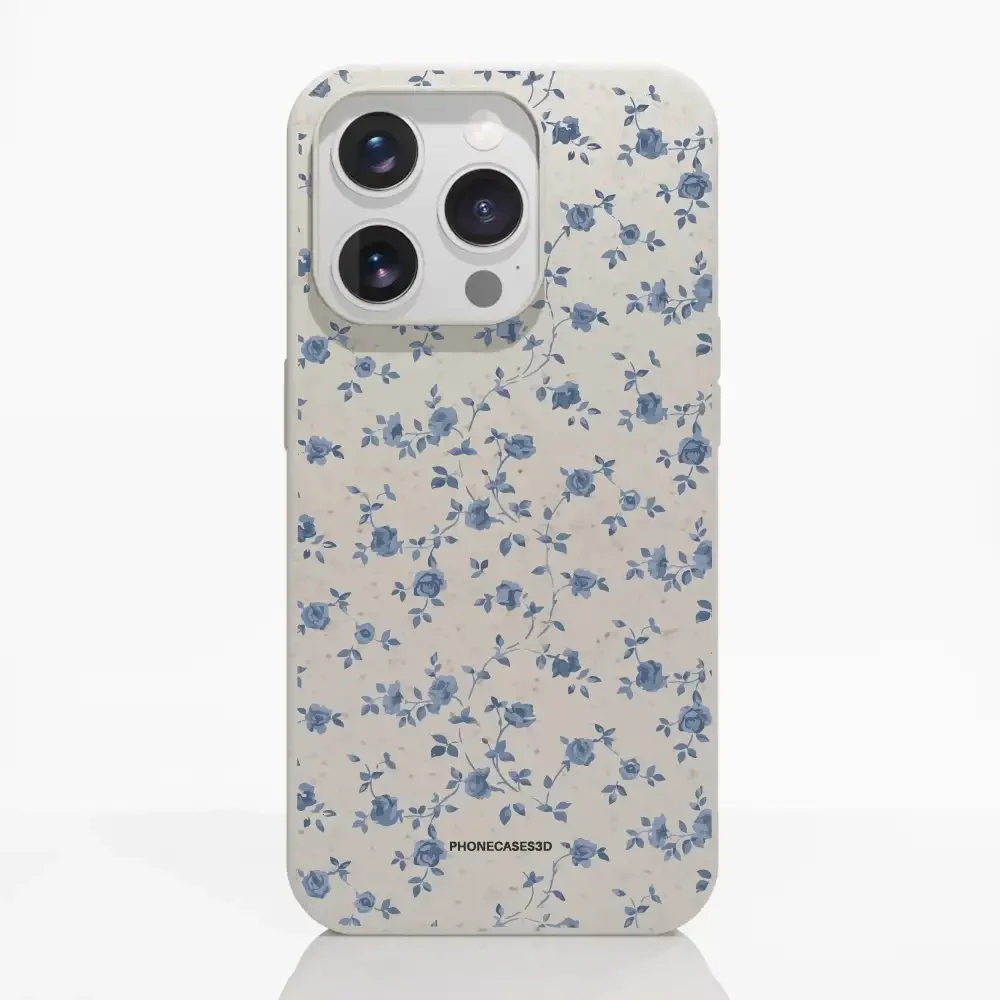 Martine Official Compostable Phone Case Design Blue Flower Pattern - Image 21