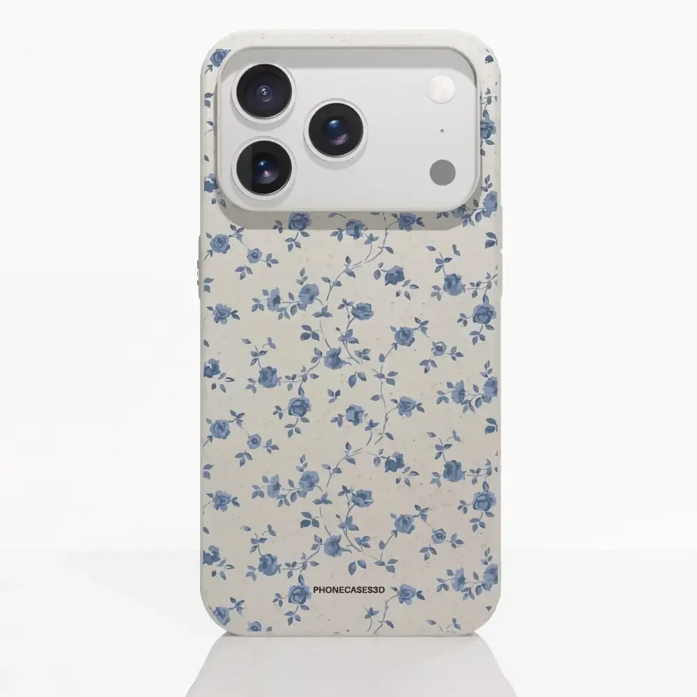 Martine Official Compostable Phone Case Design Blue Flower Pattern - Image 25