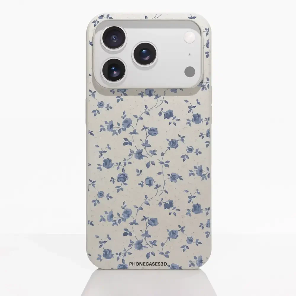 Martine Official Compostable Phone Case Design Blue Flower Pattern - Image 26