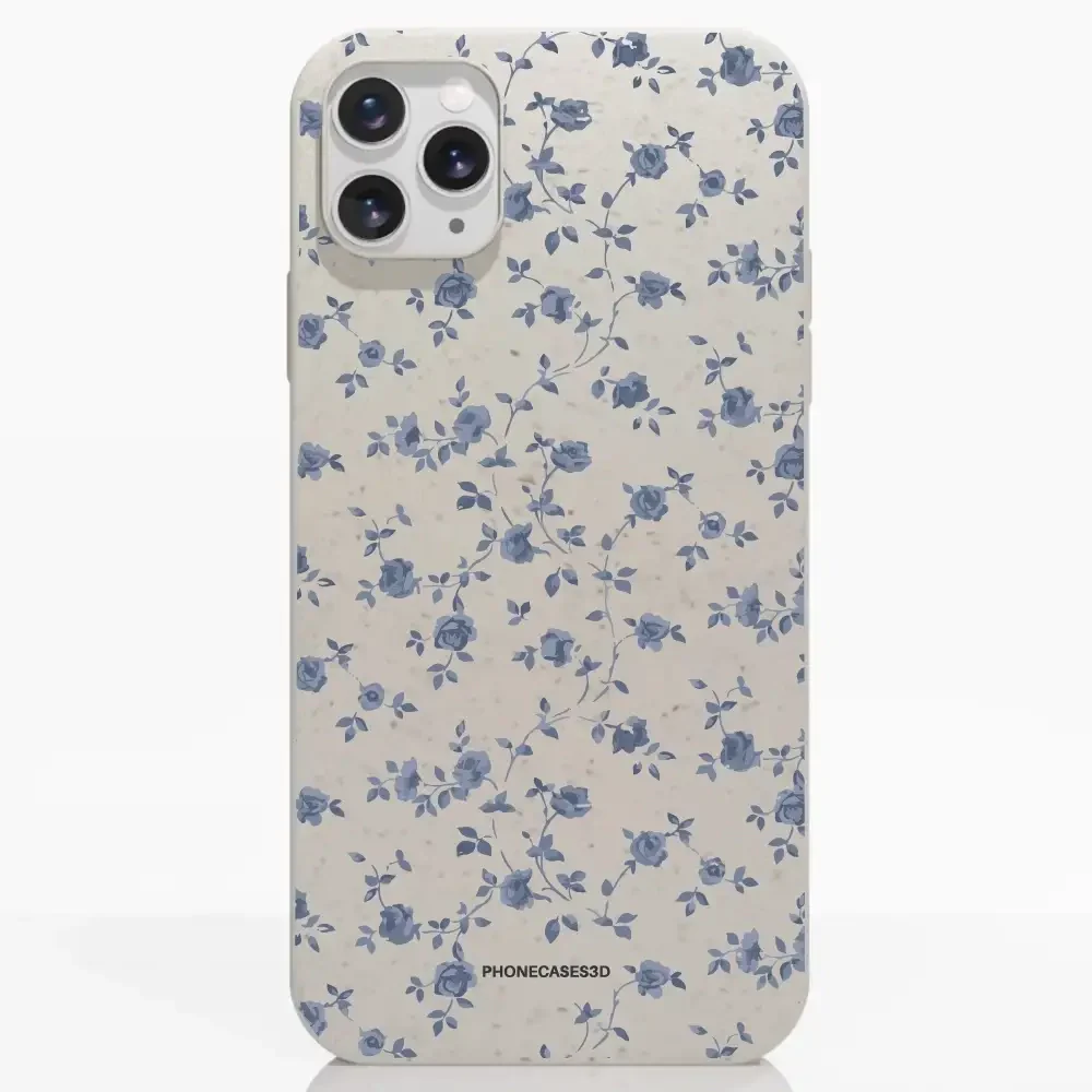 Martine Official Compostable Phone Case Design Blue Flower Pattern - Image 3
