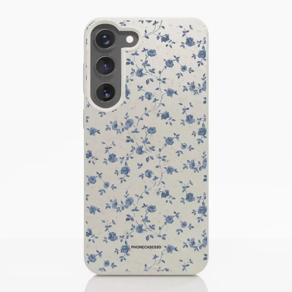 Martine Official Compostable Phone Case Design Blue Flower Pattern - Image 34