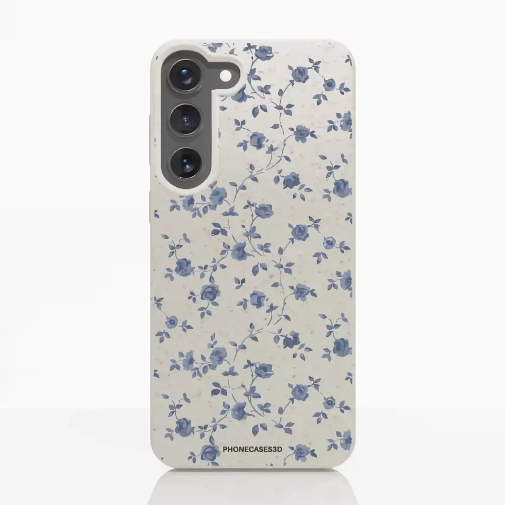 Martine Official Compostable Phone Case Design Blue Flower Pattern - Image 35