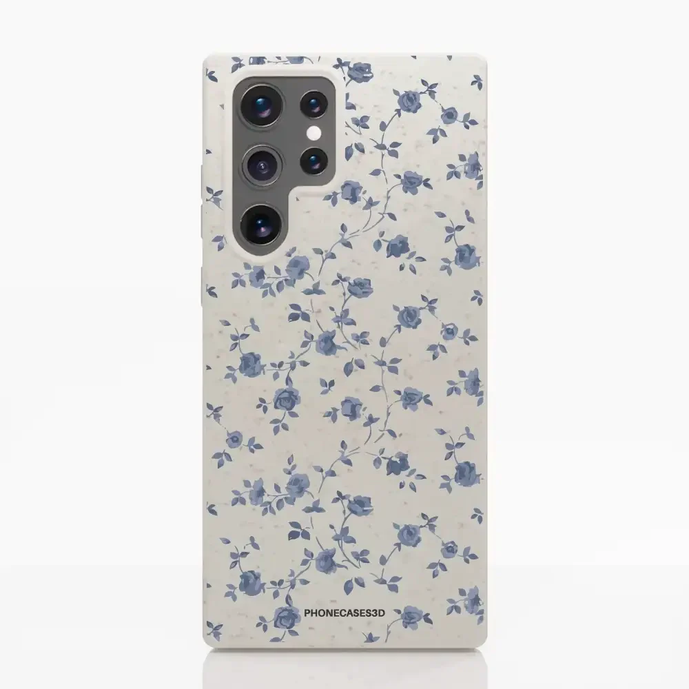 Martine Official Compostable Phone Case Design Blue Flower Pattern - Image 36