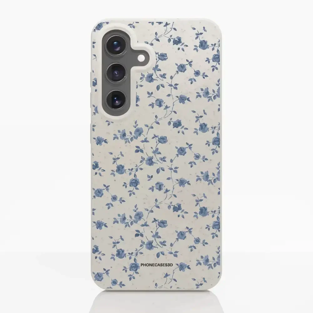 Martine Official Compostable Phone Case Design Blue Flower Pattern - Image 37