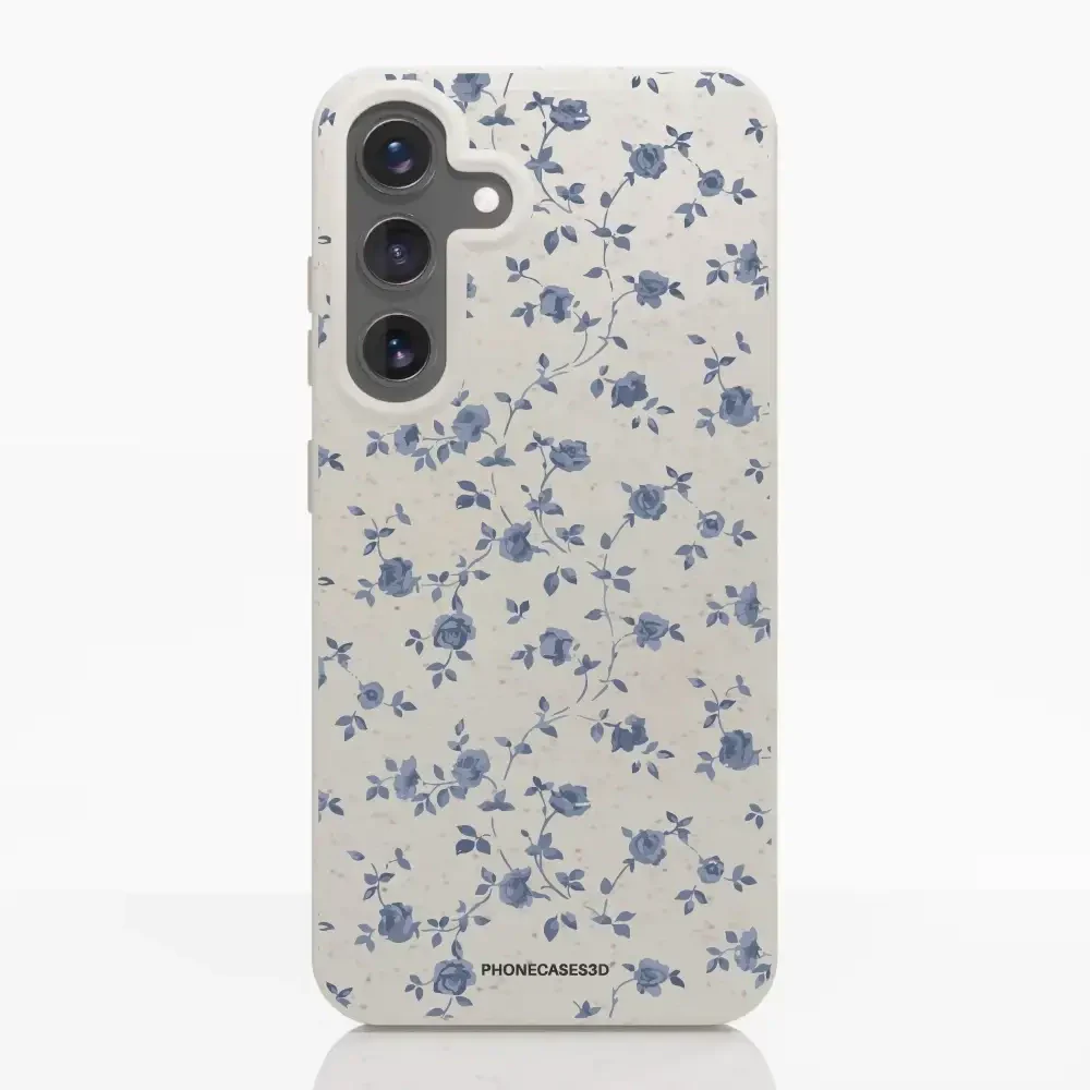 Martine Official Compostable Phone Case Design Blue Flower Pattern - Image 38