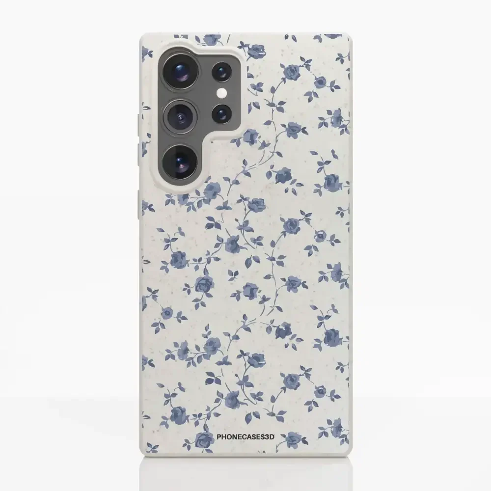 Martine Official Compostable Phone Case Design Blue Flower Pattern - Image 39