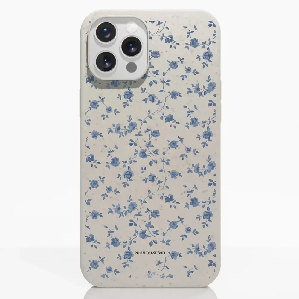 Martine Official Compostable Phone Case Design Blue Flower Pattern - Image 5