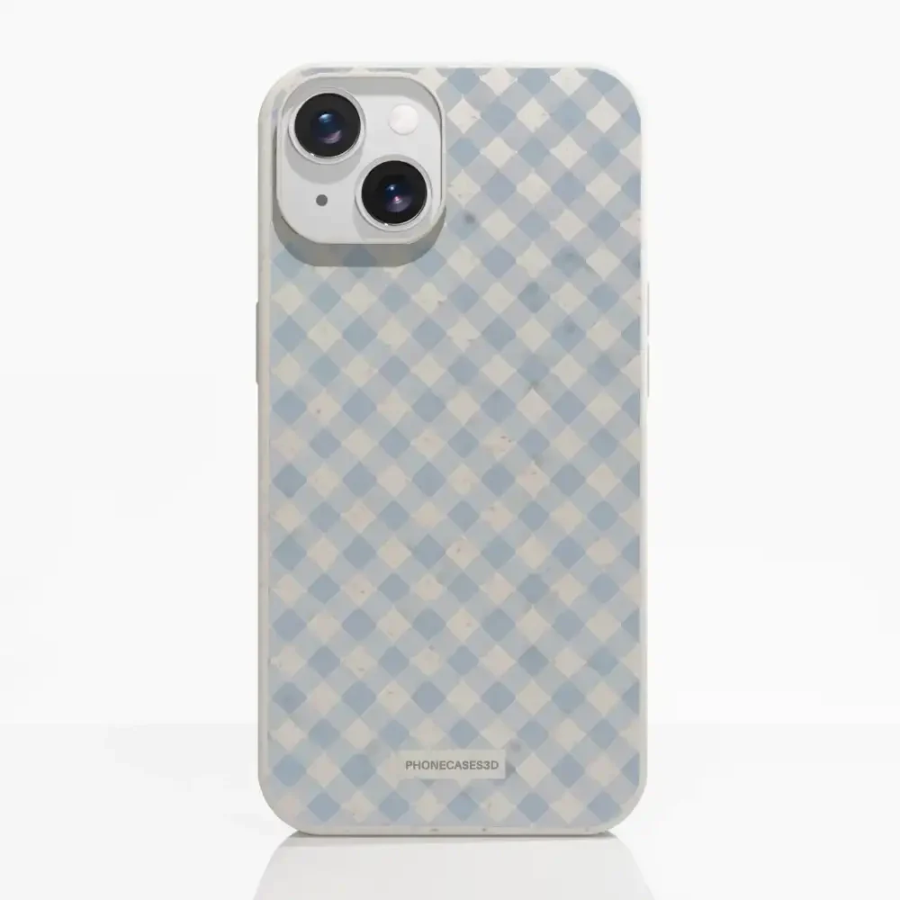 Martine Official Compostable Phone Case Design Vichy Blue Pattern - Image 10