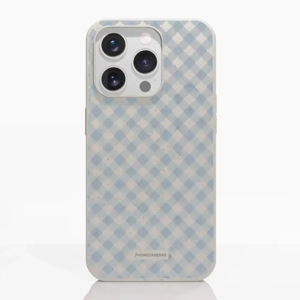 Martine Official Compostable Phone Case Design Vichy Blue Pattern - Image 16