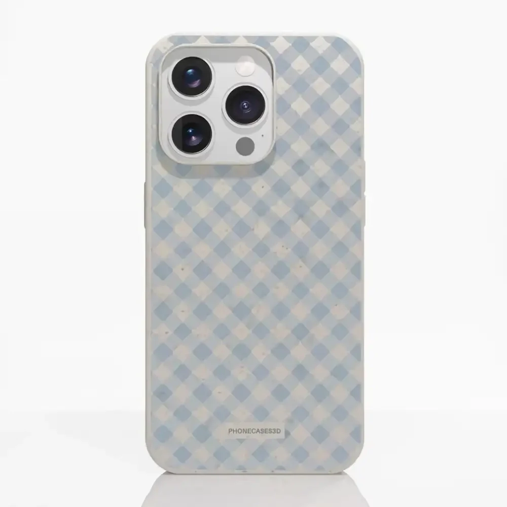Martine Official Compostable Phone Case Design Vichy Blue Pattern - Image 21
