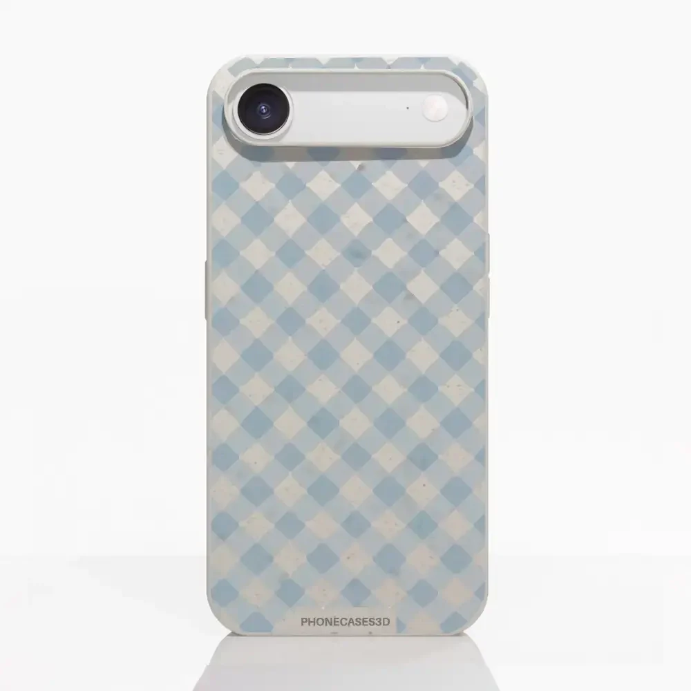 Martine Official Compostable Phone Case Design Vichy Blue Pattern - Image 24