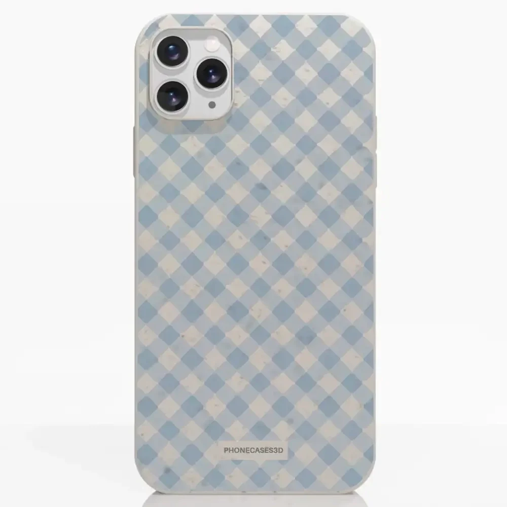 Martine Official Compostable Phone Case Design Vichy Blue Pattern - Image 3