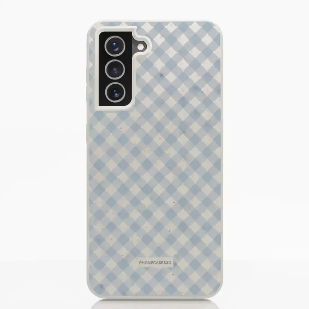 Martine Official Compostable Phone Case Design Vichy Blue Pattern - Image 31