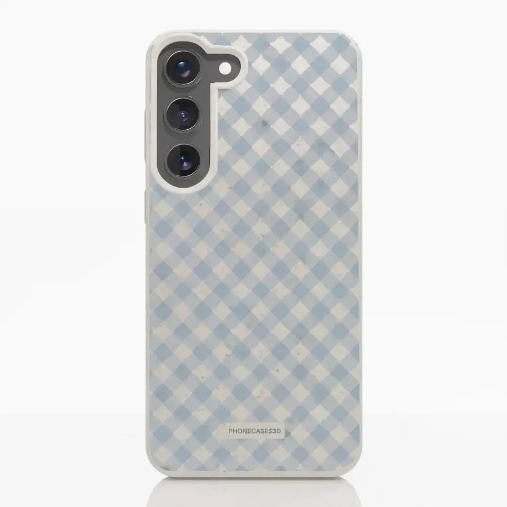 Martine Official Compostable Phone Case Design Vichy Blue Pattern - Image 34