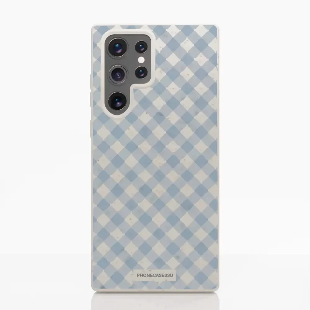 Martine Official Compostable Phone Case Design Vichy Blue Pattern - Image 36