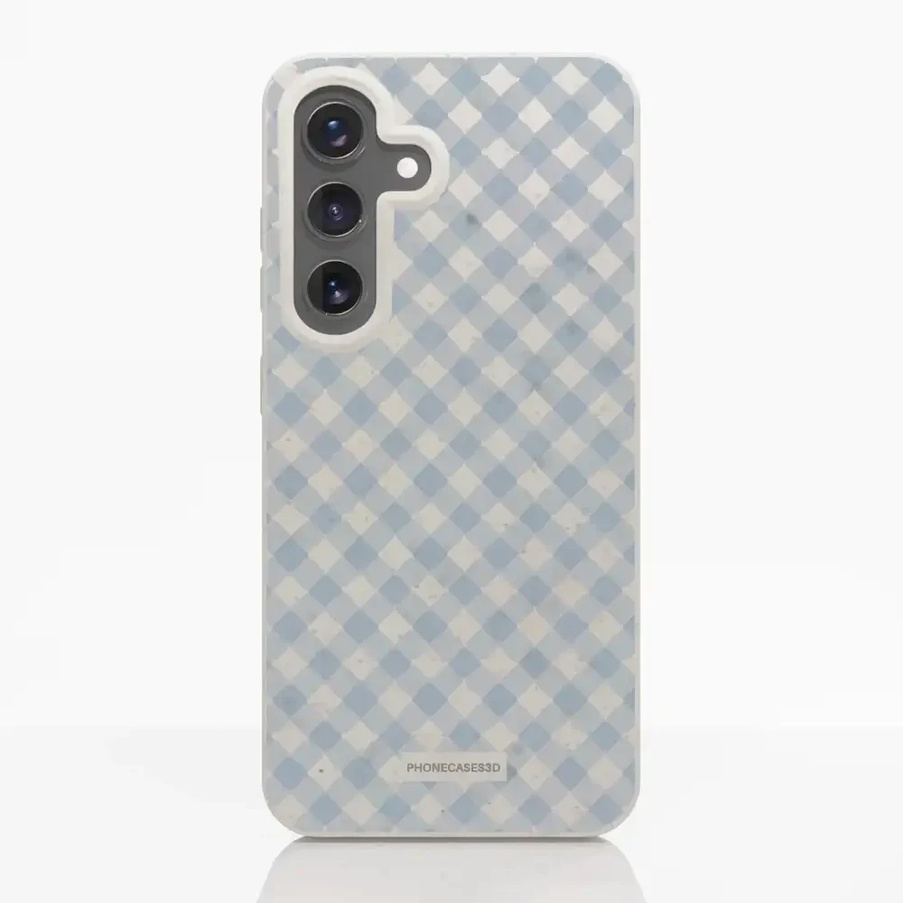 Martine Official Compostable Phone Case Design Vichy Blue Pattern - Image 37