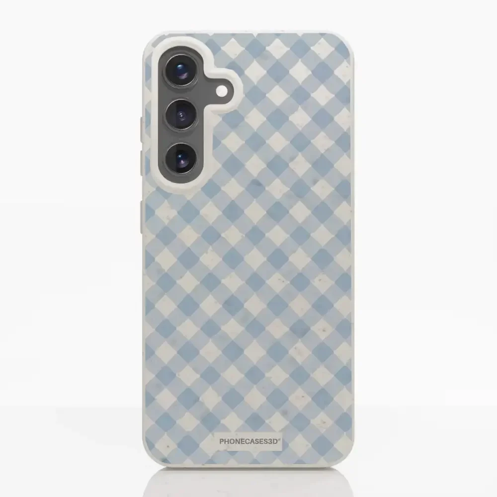 Martine Official Compostable Phone Case Design Vichy Blue Pattern - Image 38