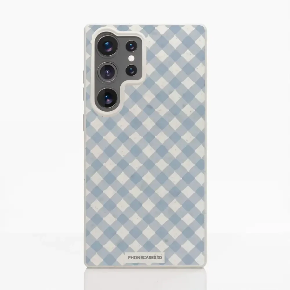 Martine Official Compostable Phone Case Design Vichy Blue Pattern - Image 42