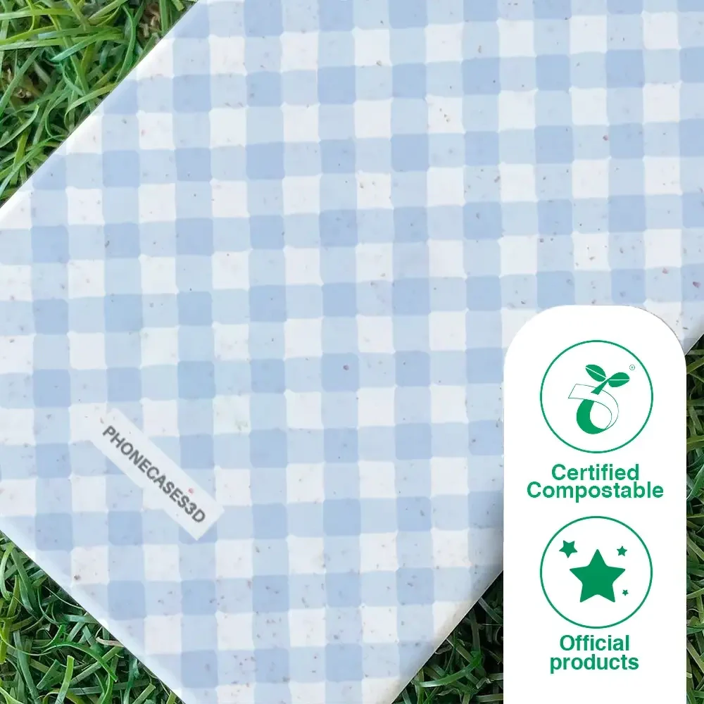 Martine Official Compostable Phone Case Design Vichy Blue Pattern - Image 50