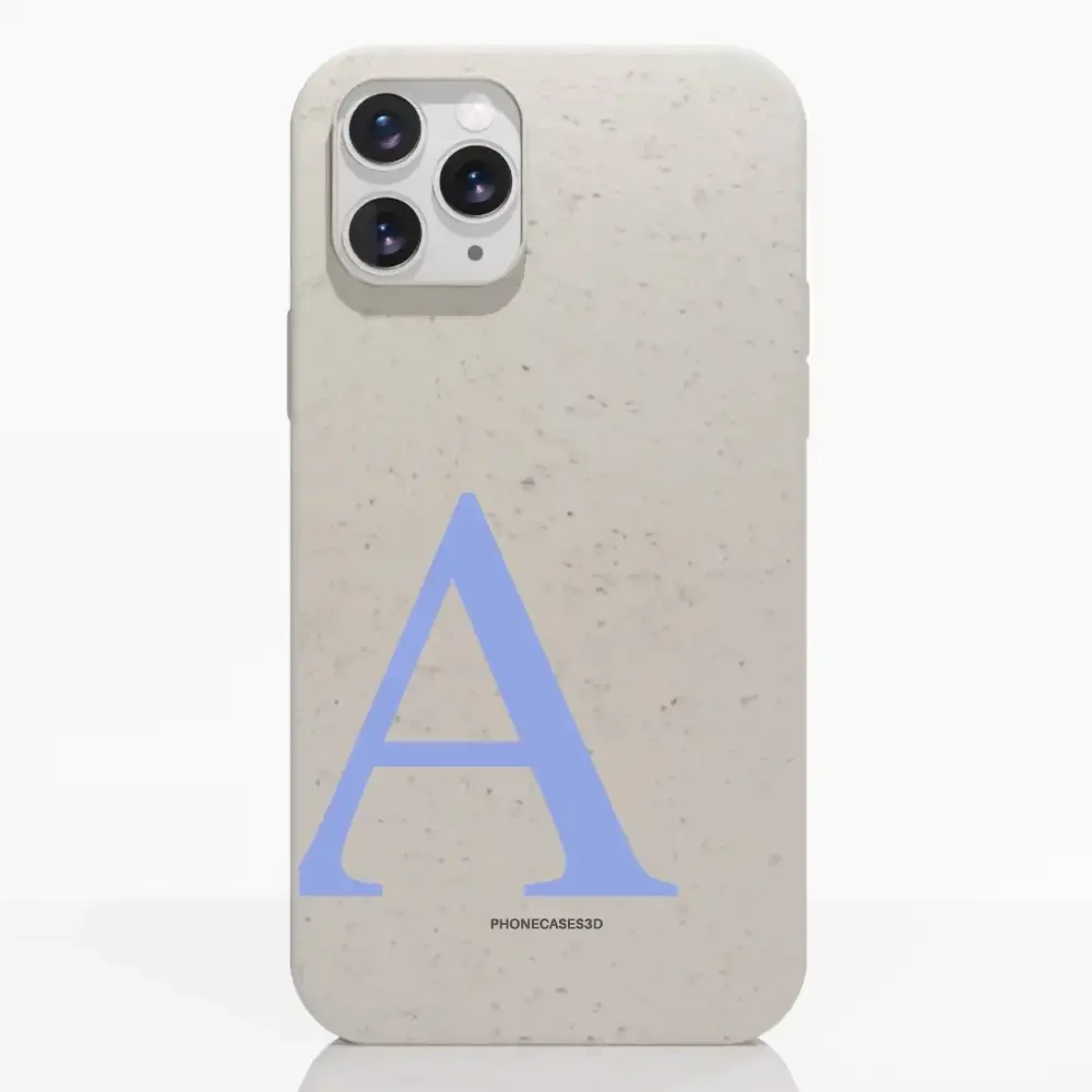 Martine Official White Compostable Phone Case Design + Blue Initial - Image 2