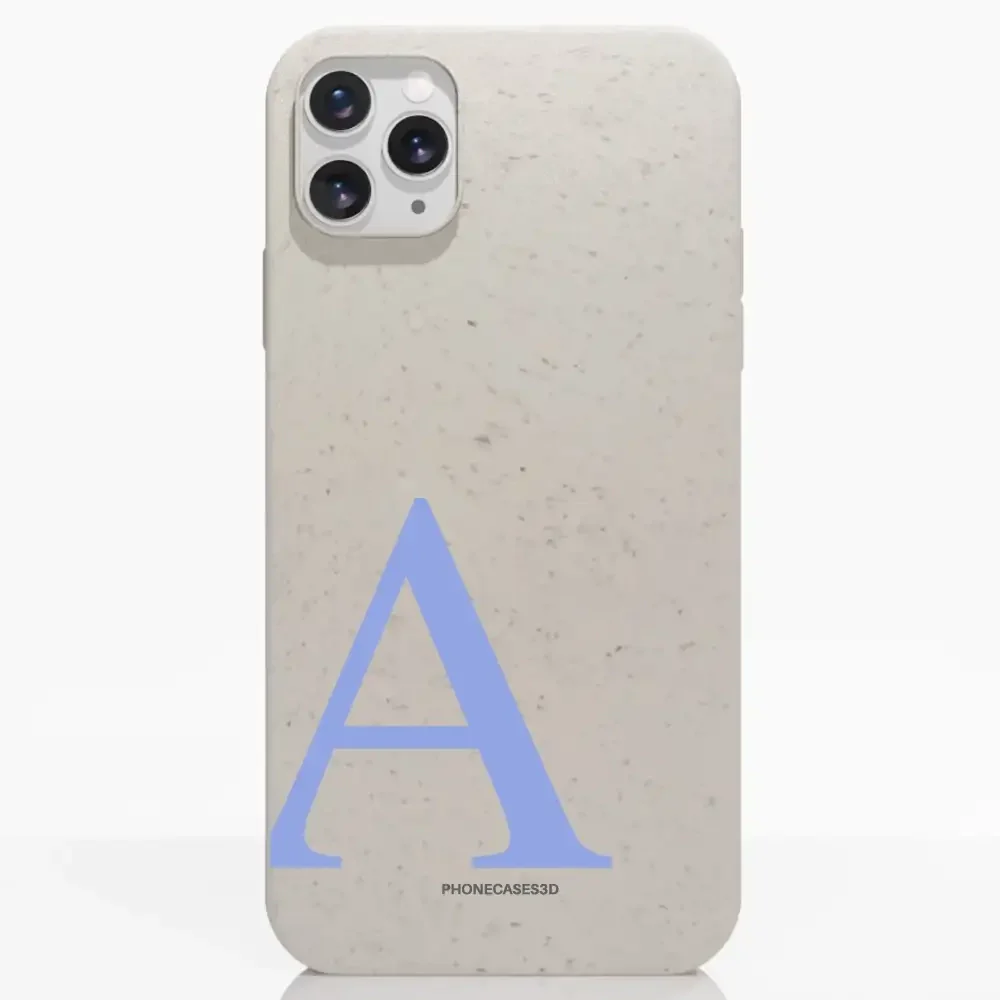 Martine Official White Compostable Phone Case Design + Blue Initial - Image 3