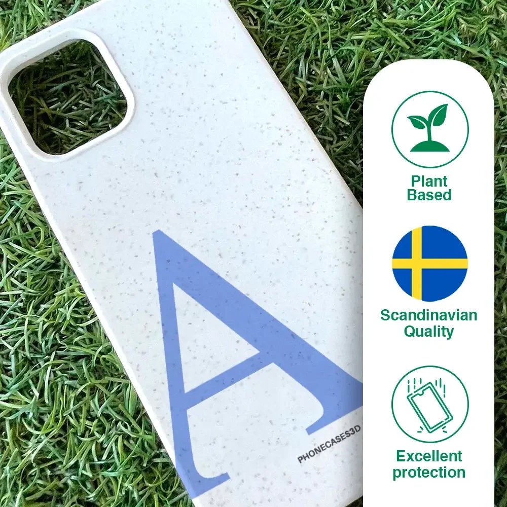 Martine Official White Compostable Phone Case Design + Blue Initial - Image 49