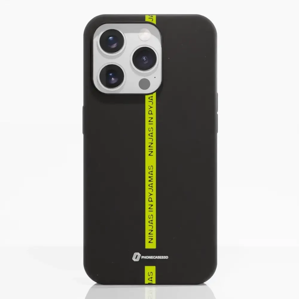 Ninjas in Pyjamas Official Compostable Phone Case Black Yellow Stripe - Image 16