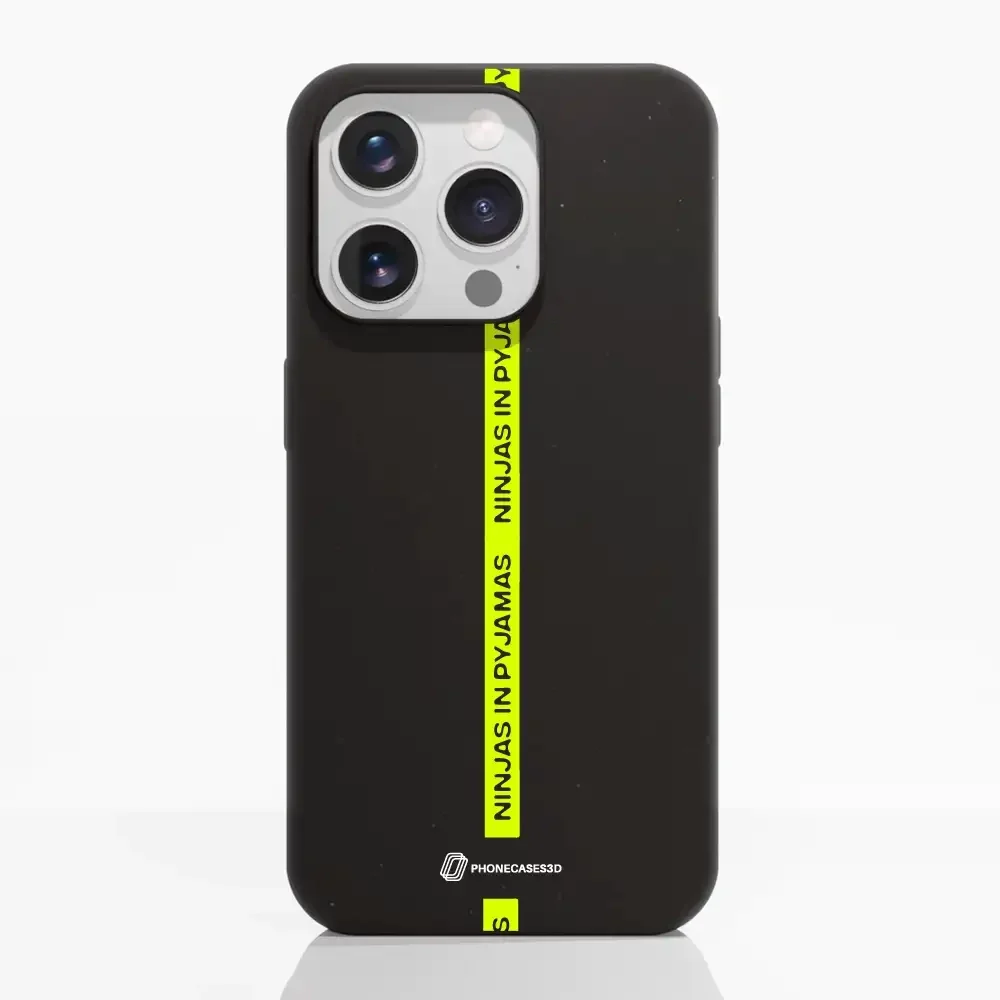 Ninjas in Pyjamas Official Compostable Phone Case Black Yellow Stripe - Image 21