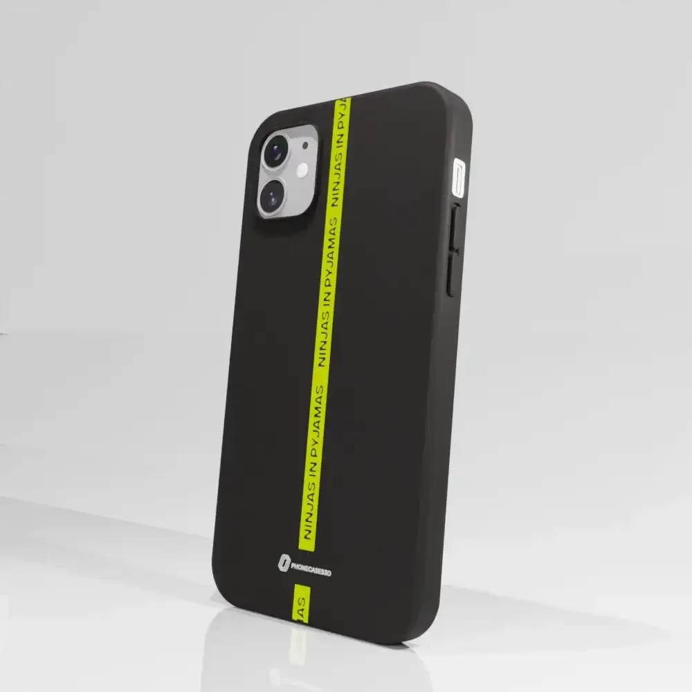 Ninjas in Pyjamas Official Compostable Phone Case Black Yellow Stripe - Image 47