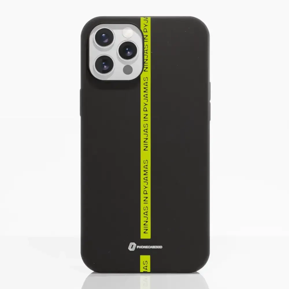 Ninjas in Pyjamas Official Compostable Phone Case Black Yellow Stripe - Image 5