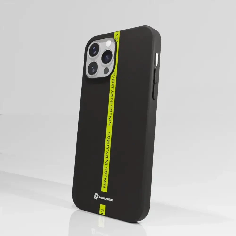 Ninjas in Pyjamas Official Compostable Phone Case Black Yellow Stripe - Image 55