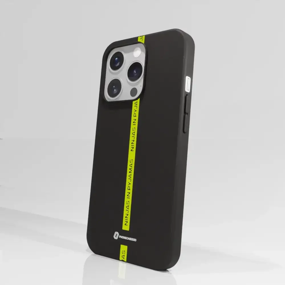 Ninjas in Pyjamas Official Compostable Phone Case Black Yellow Stripe - Image 62