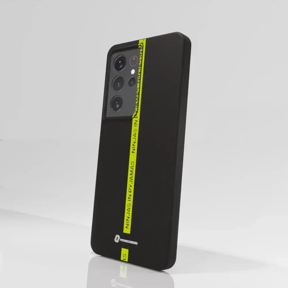 Ninjas in Pyjamas Official Compostable Phone Case Black Yellow Stripe - Image 70