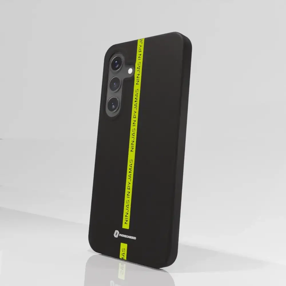 Ninjas in Pyjamas Official Compostable Phone Case Black Yellow Stripe - Image 77