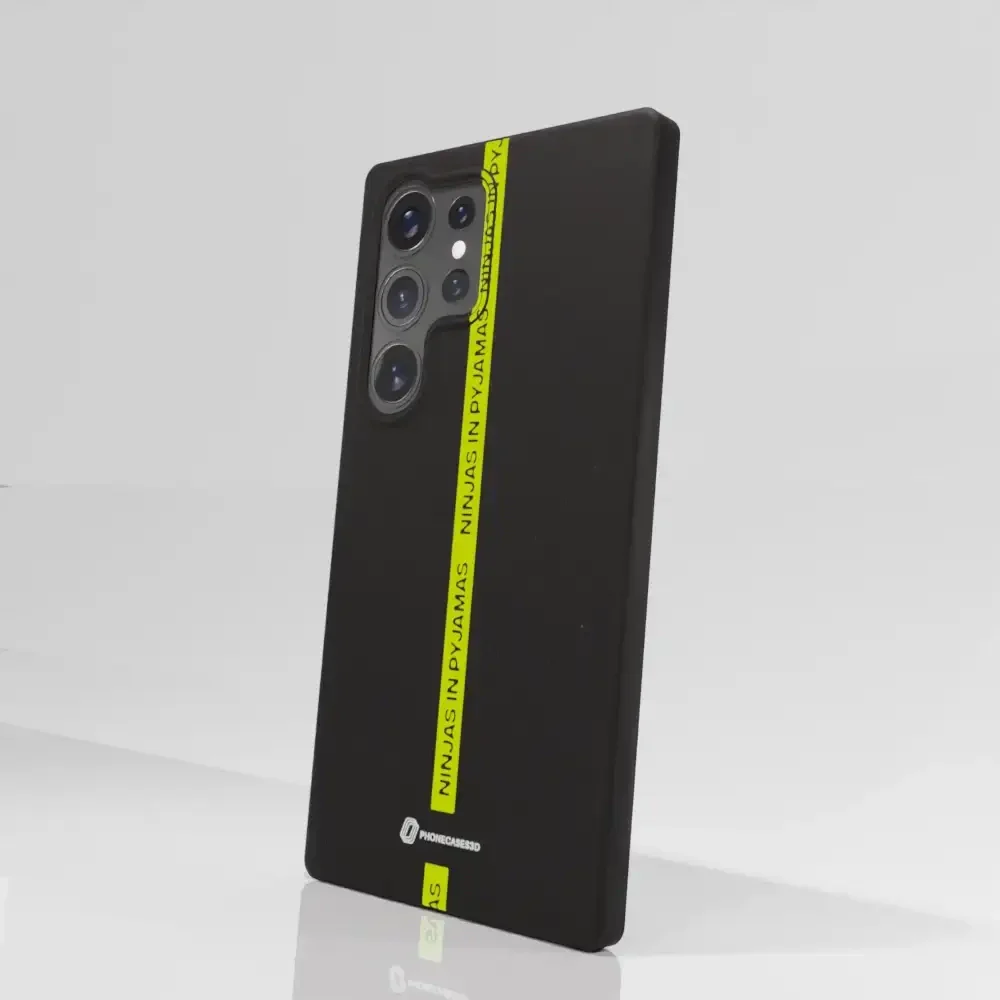 Ninjas in Pyjamas Official Compostable Phone Case Black Yellow Stripe - Image 82