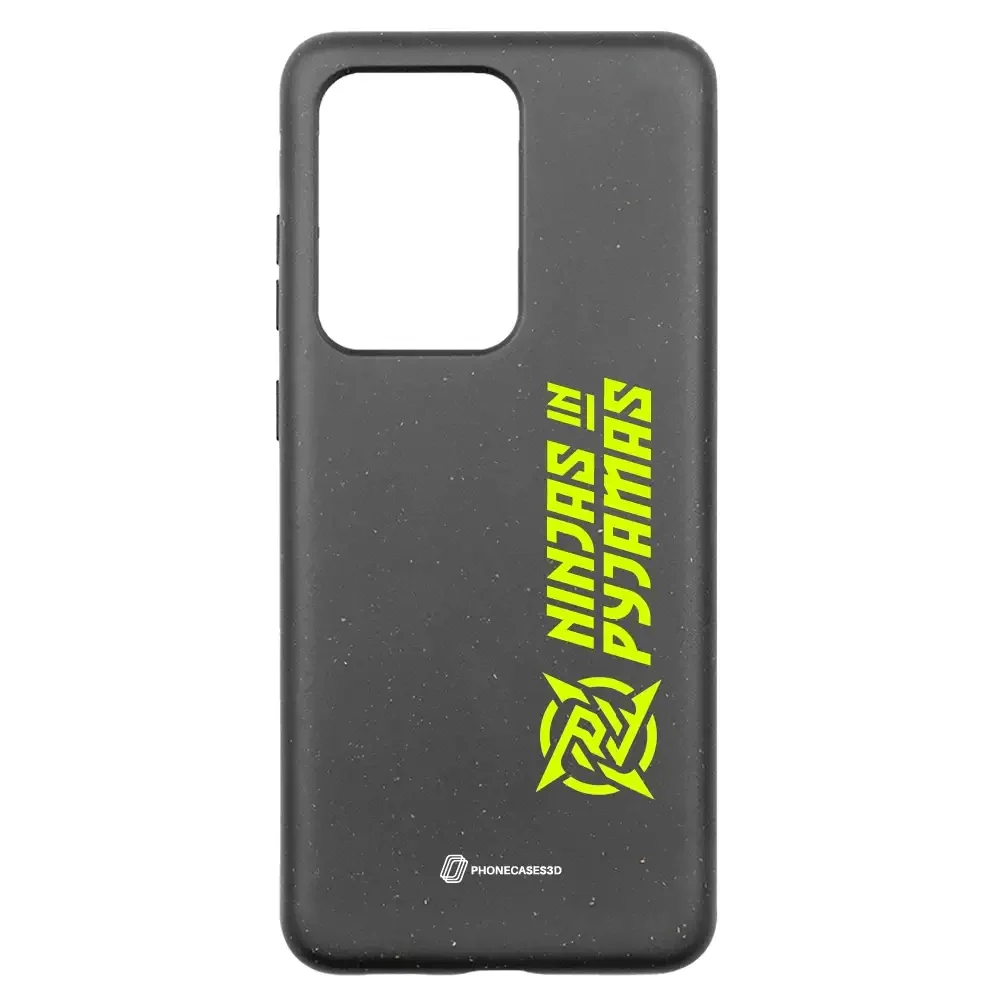 Ninjas in Pyjamas Official Compostable Phone Case Logo Stripe Black Yellow - Image 29