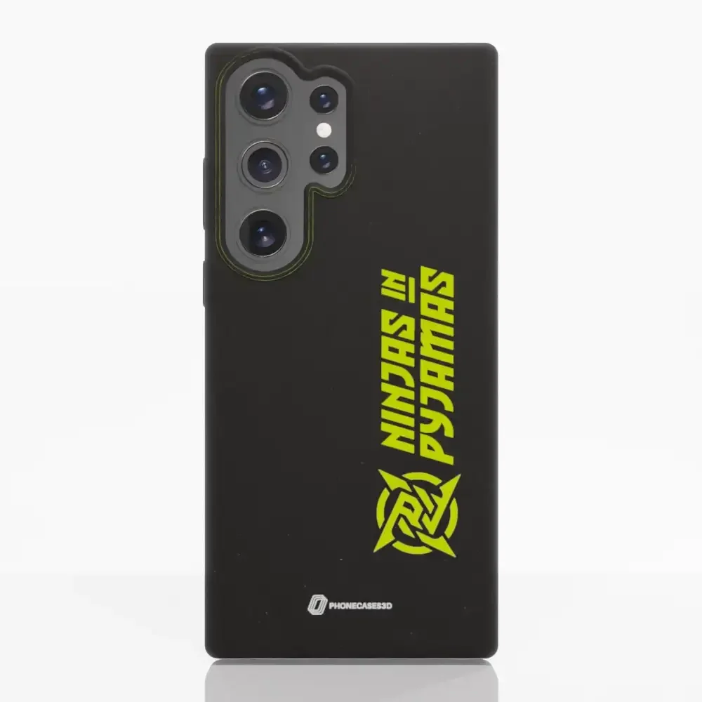 Ninjas in Pyjamas Official Compostable Phone Case Logo Stripe Black Yellow - Image 38