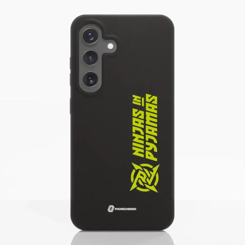 Ninjas in Pyjamas Official Compostable Phone Case Logo Stripe Black Yellow - Image 39