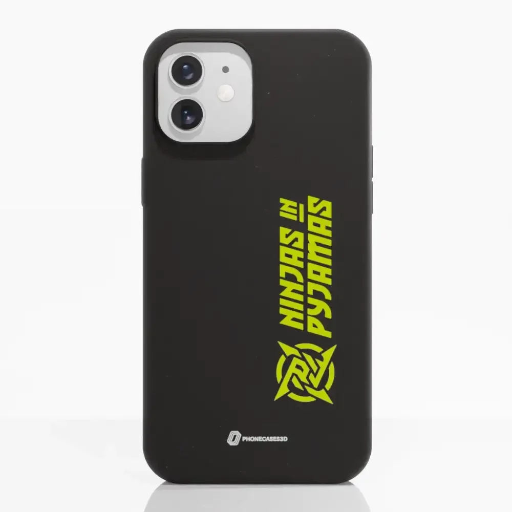 Ninjas in Pyjamas Official Compostable Phone Case Logo Stripe Black Yellow - Image 4