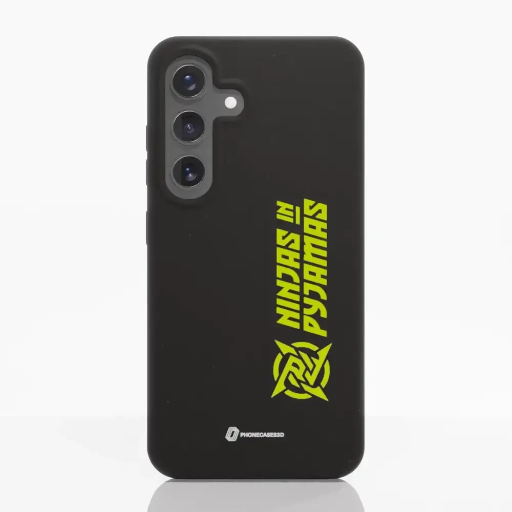 Ninjas in Pyjamas Official Compostable Phone Case Logo Stripe Black Yellow - Image 42