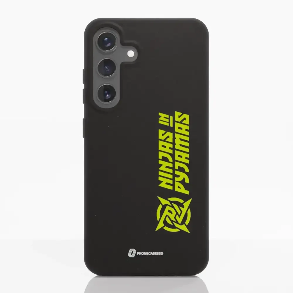 Ninjas in Pyjamas Official Compostable Phone Case Logo Stripe Black Yellow - Image 43