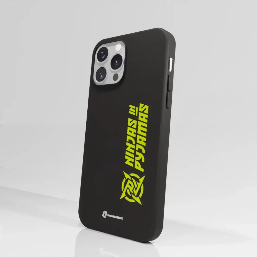 Ninjas in Pyjamas Official Compostable Phone Case Logo Stripe Black Yellow - Image 55